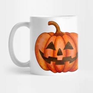 Watercolor Halloween Pumpkin Face Mug